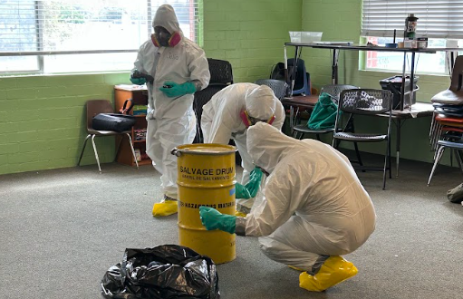 LOSH-HAZWAOPER-Training LOSH’s 40-hour HAZWOPER training provided valuable knowledge and skills for disaster recovery workers encountering unknown toxic hazards on fire-impacted properties.