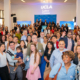 Community members and staff gathered at the James Lawson Jr. Worker Justice Center main room during the reopening celebration on April 23, 2026 / UCLA Labor Center