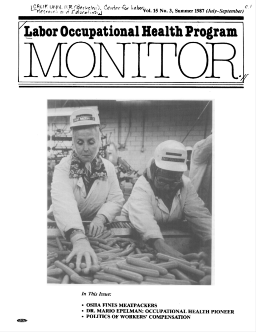Cover of the Labor Occupational Health Program Monitor, Vol. 15, No. 3, Summer 1987 / University of California, Berkeley Institute for Research on Labor and Employment Library