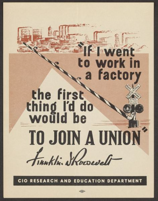 CIO organizing poster, circa 1935. National Archives.
